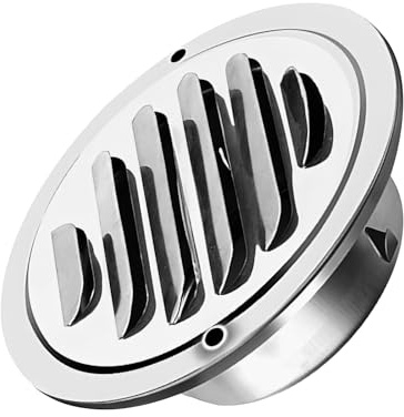 TNSLAND Grille de Ventilation Ronde 100mm Grille D'évacuation en Acier Inoxydable Avec Moustiquaire Hotte Aspirante Couverte Grille D'Aération pour L'Extérieur et Le Garage Grille Aération Ronde