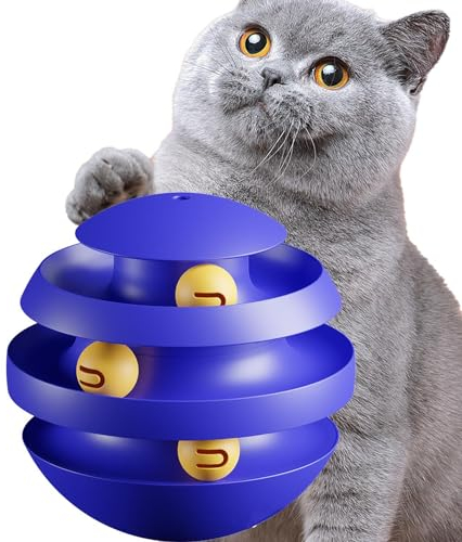 Katzen-Kugelbahn-Spielzeug,3 Schichten Poly Spielzeug | Trainingsspielzeug für Katzen, lustiges Katzenspielzeug zum Trainieren, Energie verbrauchen, Haustiere