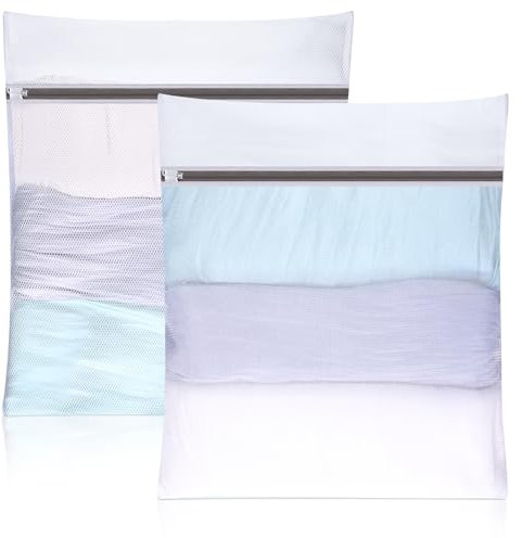 Dntorx 2 Stück Wäschenetz für Waschmaschine, 50 x 60cm Wäschesack Waschmaschine Wäschebeutel Laundry Bag mit Reißverschluss für Hemden Pullover Mäntel Jeans Unterwäsche Babykleidung