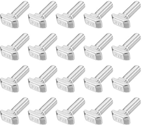 PATIKIL Perno De Cabeza De Martillo M8x20 T Tornillo, 20 Pcs Pernos De Cabeza De Martillo Para Ranura T Para Perfil De Aluminio Estándar Europeo Serie 4545