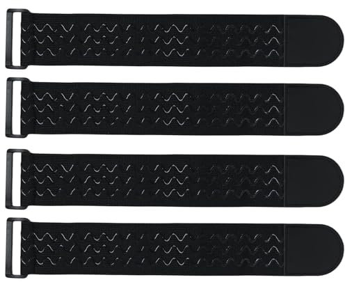Lot de 4 Attaches Câbles Réutilisables avec Fermeture Velcro – Bandes Élastiques 5x30 cm pour Organisation de Câbles, Jardin, Maison et Vélo
