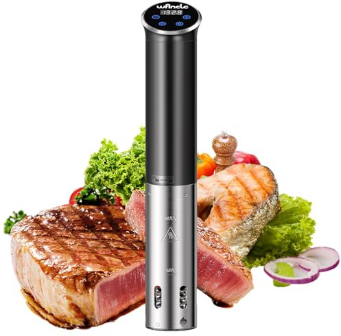 Sous Vide, Wancle Roner 1100W Sous Vide Cooker Control Preciso de la Temperatura, IPX7 Resistente al Agua, Diseño Compacto, Fácil de Usar