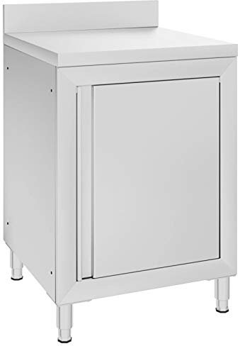 Azzrora Armadio Metallo, Banco Lavoro, Banchi da Lavoro, Tavolo da Lavoro, Tavolo Lavoro, Armadietto Metallo, Mobile Metallo, Mobiletto da Cucina Commerciale in Acciaio Inox 60x60x96 cm