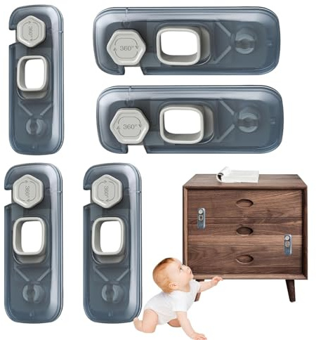 Lucchetto a Prova di Bambino per Frigo Adesivo No Trapano Sicurezza Bambini | Sicuro Per I Bimbi Frigorifero, Cassetti, Lavastoviglie, Forno, Credenza, Armadio, Mobile