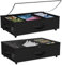 Babenest Under Bed Storage with Wheels, 2 Pack Foldable Rolling Underbed Drawers Organizer with Clear Zippered Lid & Handles, Under Couch/Crib Shoes, Clothes, Toy Storage Containers (Black)