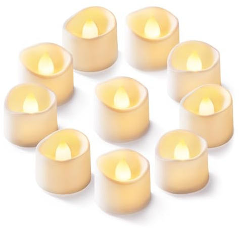 Homemory 12 Pack LED Tea Light, Flameless Candles Flickering Bright, Battery Operated Electric for Wedding Table Centerpieces, Holiday Party Home Decor