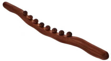 HOLIDYOYO Gua-Sha-Massagestab Aus Holz 8 Perlen Gua Sha Werkzeug Für Den Ganzen Körper Muskelentspannungsgerät Für Rücken Und Beine Für Zuhause Büro Fitnessstudio Und Reise