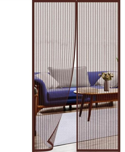 RETYOVE Magnet Fliegengitter Tür Insektenschutz Magnetische Fliegengitter Atmungsaktiv, Automatisch Geschlossen Fliegengitter Tür Magnet für Balkone und Terrassen Braun A 200x220cm(78x86inch)