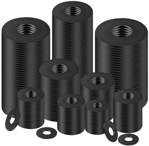 Hexizexi 200 Pezzi Rondella Nera M5x15mm in Acciaio Inox Rondella Nera per Riparazioni Domestiche Viti Bulloni Dadi