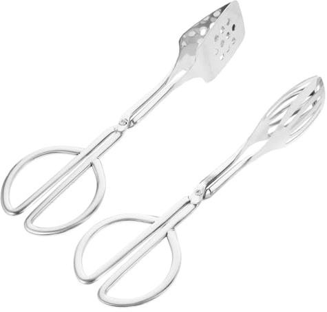 ELAYARD 2piezas Pinzas Para Pan Estilo Tijera Pinzas Para Ensalada Resistentes De Acero Inoxidable Bufé o Cocina