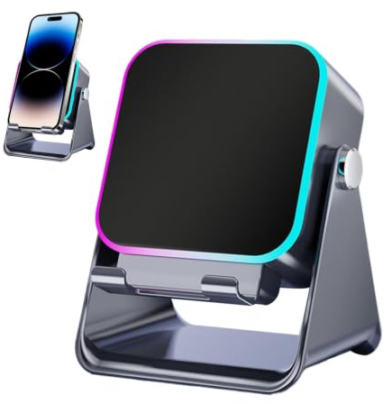 Induktionshögtalare Hopfällbart belyst smartphonestativ