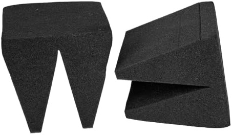 Alasum 2 Stück Schallabsorbierende Schäume aus Schwarzem Schwamm mit Pyramidendesign zur Tür Schalldämmung und Geräuschreduzierung im Büro