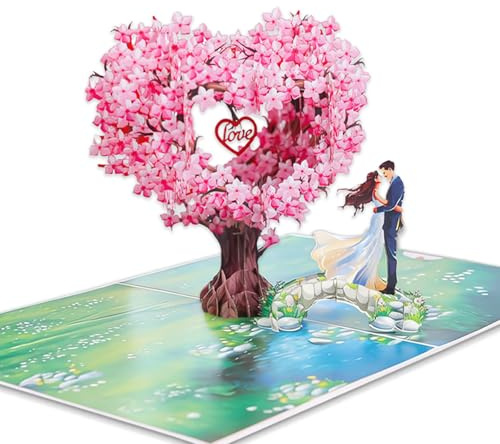 SJACXANM Tarjeta de San Valentín 3D Pop Up Tarjeta de Felicitacións en Forma de Corazón Tarjeta de Boda Desplegable Tarjeta Regalo con Sobre Tarjetas de Aniversario de Bodas para Día de San Valentín