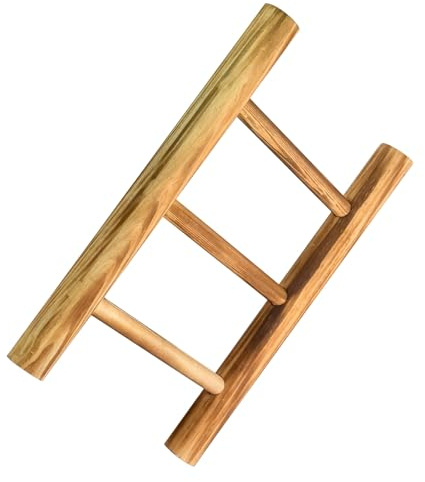 NIYANGLE Wooden Towel Ladder Rack Rustic Hand Towel Holder with Shelf Space Saving Bathroom Shelf Wood Ladder for Countertop Kitchen Bedroom Toilet Farmhouse Decor