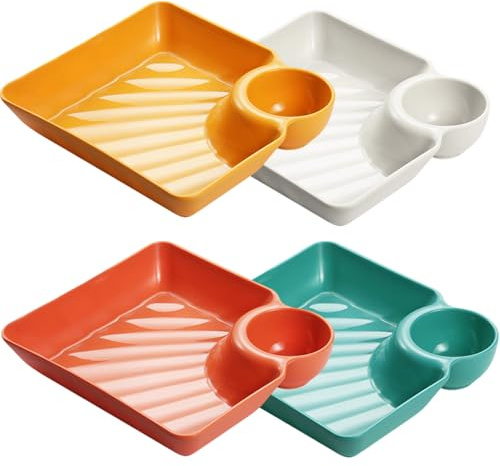 Szzhantuo 4 Pcs Dipping Bowls, Colorful Dip Bowls for Sauces & Condiments | Reusable Small Sauce Dishes for Salsa Ketchup Soy Sauce Party BBQ Dinner