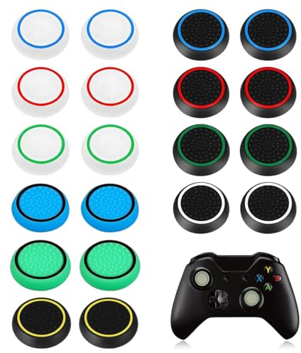 KZTHA 20 Piezas Tapas Gomas Joystick, Joystick PS5/PS4, Tapas de Joystick de Silicona, Tapas de Mando Antideslizantes, para PS5/PS4/Xbox One Series X/S Controlador Accesorios