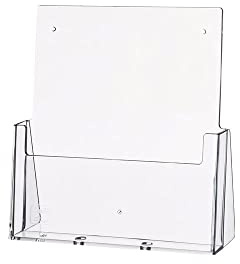 helit H2352302 - Tischprospekthalter „the helpdesk“ 1 x DIN A4, glasklar | Glasklarer Prospektständer für Dokumente und Informationsblätter