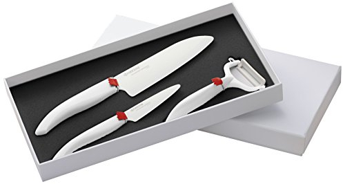 Kyocera X'MAS SET WH WH Coffret Couteau Lame Céramique Blanc 33,5 x 17 x 3,6 cm