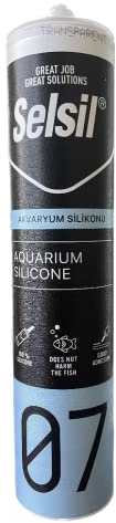 Selsil Aquarium Silicone Sealant Clear, High Elasticity, Safe for Fish, 100% Solvent Free, 100% Non-Toxic, Fresh and Saltwater, 10.14 Fl oz.(280 ml) Transparent (1)