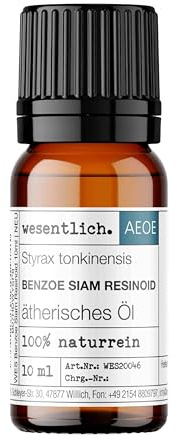 wesentlich. Benzoe Siam ätherisches Öl | 10ml naturrein | für Aromatherapie, Diffuser und Duftlampe | abgefüllt in Deutschland
