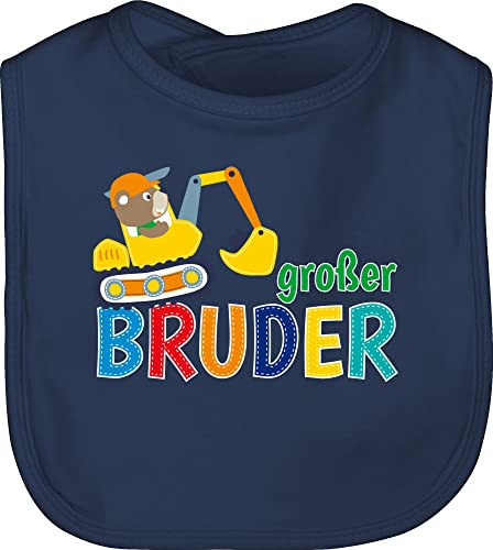 Shirtracer Baby Lätzchen - Großer Bruder Bagger I Großer Bruder Geschenk Grosser Bruder - Unisize - Navy Blau - brother bro schlabberlatz große brüder brüderchen latz bruder geschwister für großen