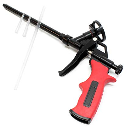 Wiltec Schaumpistole ca. 330 mm lang, 189 mm Lauflänge, PTFE PU Schaum Pistole, Bauschaumpistole, Montageschaumpistole, Schaumspritze