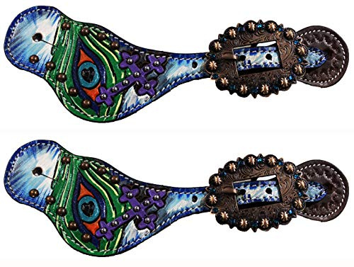Horse Western Riding Cowboy Cowgirl Boots Leather Spur Straps Tack 74144