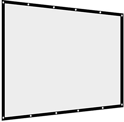 Leinwand,Faltbare Projektionswand für Outdoor-Camping-Film, Open-Air-Kino,Projektor Filme Bildschirm Portable Outdoor Indoor für Heimkino(Wand/an einen Rahmen gebunden)(84 inch)
