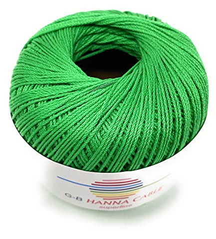 Hanna Cable,50 g,Häkelgarn,Filethäkelgarn,175m Lauflänge,NS2-2,5, (1451 grün)