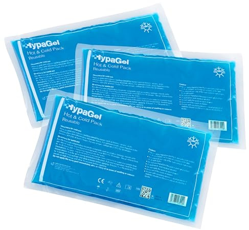 Safety First Aid HypaGel Pack of 3 Reusable Hot/Cold Gel Therapy Pack, 27cm x 16.5cm - Freezable, Microwaveable for First Aid, Sports Injuries, Pain Relief