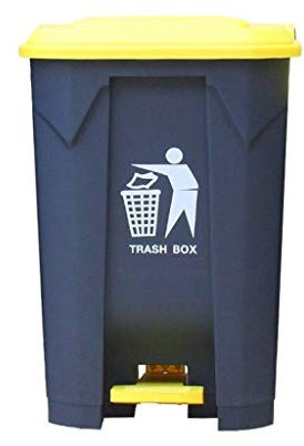 WYRKYP Bote de Basura Comercial, Tipo Pedal Bote de Basura Grueso Multifunción Cubo de Limpieza de Desechos de Cocina de Alta Capacidad Cubos de Basura para Interiores Y Exteriores,Amarillo,100L