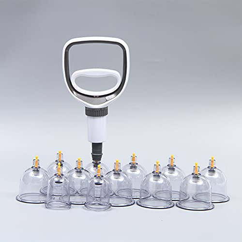 BOYH Schröpftherapie Sets, Chinesischen Schröpftherapie Set Vakuum Schröpfen Massage-Set, Kunststoff Schröpftherapie Set Mit Pumpen Griff, Medizinischen Schröpfen Massage(Size:20 cans)