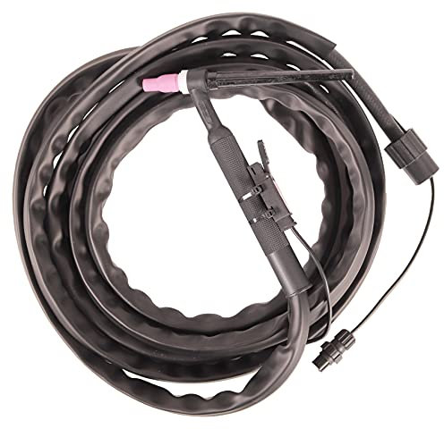 WELDINGER WIG-Schweißbrenner SR 9 flex integriert 2-polige Steuerbuchse 4 m lang WIG-Schlauchpaket für Schweiß-Inverter HF mit Strombuchse am Gasanschluss (SPW16)