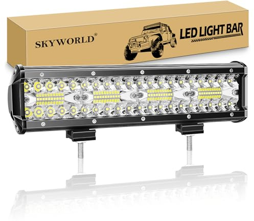 SKYWORLD LED Arbeitsscheinwerfer Bar 12 Zoll 240W LED Scheinwerfer 12V 24V Flutlicht Reflektor Combo Arbeitslicht Zusatzscheinwerfer für Auto Offroad Traktor Bagger PKW LKW KFZ SUV UTV ATV