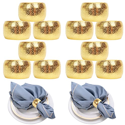 HuaLiSiJi Anelli Portatovaglioli Oro Portatovaglioli Eleganti 12 Pezzi, per Natale, Matrimonio, Festa di Festa, Hotel, Ristorante, Decorazione della Tavola (Dorato 12 Pezzi)