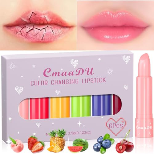 Ensemble de Maquillage à Lèvres Fruit Rouge - 6 Pièces Hydratant et Durable, Baume à Lèvres Pulpeuse, Brillant à Lèvres Rouge