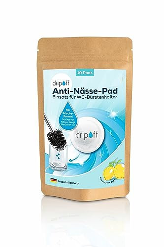 dripoff 50x WC-Bürsten Pads, reichen für ca. 50 Wochen Hygiene im Bad | Das Pad, das Sich um abtropfendes Wasser der WC-Bürste kümmert | Hält den Bürsten-Behälter hygienisch frisch