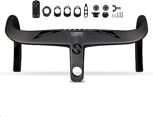 1-1/8 Rennrad Lenker Drop Bar 360/380/400/420/440mm Carbon Lenker Integriert Rennradlenker Internes Routing Fahrradlenker Vorbau Länge 70/80/90/100/110/120mm ( Color : Black , Size : 420mm*80mm )