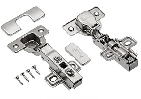 BRESKO 2-10 Stk Topfband Scharnier Möbelscharnier 35 mm Topfscharnier Scharniere Möbelband Topfbänder Schrankscharnier Möbel Schrank Klappenband (Eckanschlag mit Dämpfung, 2 Stück)