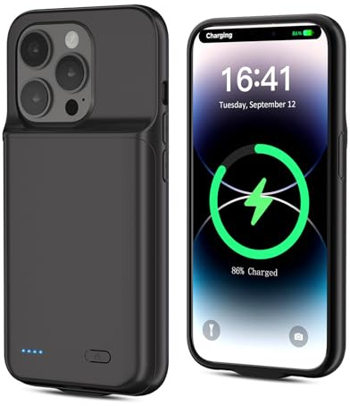 [6800mAh] Akkuhülle für iPhone 14 pro max, neues Upgrade mit hoher Kapazität, wiederaufladbares Ladefach, schützendes tragbares Smart Backup Ladegerät für iPhone 14 pro max (1 Pack)