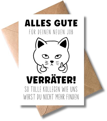 WBdesignz Lustige Abschiedskarte Kollege Alles Gute Verräter Karte zum Abschied Job Jobwechsel Spruch Abschiedsgeschenk (DIN A6)