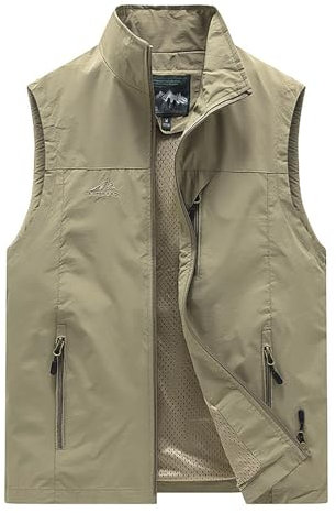 Herren Sommer Outdoor Weste Angelweste Sport Weste Ärmellose Jacke mit Vielen Taschen Anglerweste Fotografie Weste Jagd Wandern Weste Freizeitweste Schnelltrocknende Anglerweste