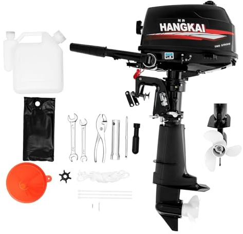 Levkitch Outboard Motor 6HP 2 Stroke 4400W Petrol Motor, Water-Cooled Boat Engine with CDI & 40cm Short Shaft for Inflatable Boats,Fishing Vessels,Kayak