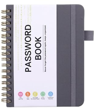 Jiimhte Passwortbuch mit alphabetischen Registern, tragbare Adressbücher, A6-Passwortbuch, leicht zu transportieren, sicherer Organizer für wichtige Website-Adressen