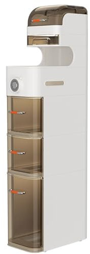 RVUEM W:22cm,H:112.5cm, Schmaler Schlanker Aufbewahrungsschrank, Badezimmer Boden Aufbewahrungsschrank, Freistehender Toilettenpapierhalter Und Aufbewahrung, Mit Schubladen, FüR Kleine RäUme