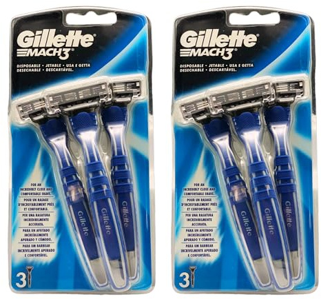 2X Rasoio Usa e Getta Compatibile con Rasoio Mach3, le sue 3 Lame Assicurano una Rasatura Incredibilmente Accurata, Confezione da 3 Pezzi