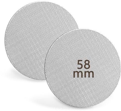 Puck Screen,filtri riutilizzabili del caffè per cesto del portafiltro dell'espresso 58mm 2 pezzi 1,7 mm di spessore per portafiltro, 150 μm acciaio inox caffè Puck Screen