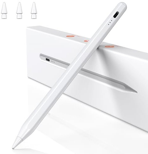 BAZO Lápiz para iPad 2018-2025 - Carga Rápida, Detección de Inclinación, Rechazo de Palma-Stylus Pencil para Apple Pencil con iPad 11/10/9/8/7/6/A16, Pro 3/4/5/6/M4, Air 3/4/5/M2/M3, Mini 5/6 para Pad