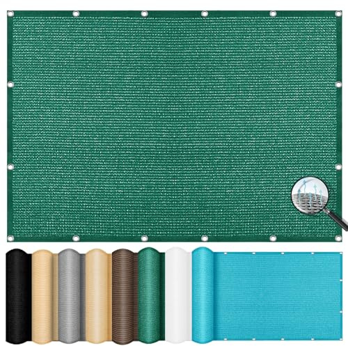 Tenda parasole rettangolare, 2,8 x 3,6 m, 98% UV, traspirante, materiale HDPE, colore verde scuro, vela ombreggiante per esterni, giardino, patio