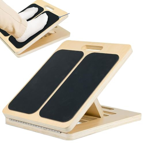 Calf Stretcher Slant Board, Portable Wooden Slant Board, Adjustable Incline Boards and Calf Stretcher for Knees Ankle Heel Feet Leg